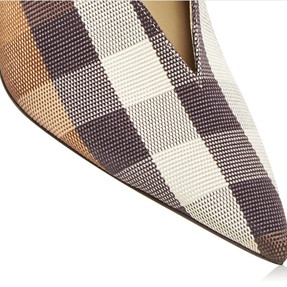 Burberry Checkered Wedges in Brown and Cream - Picture 3 of 16